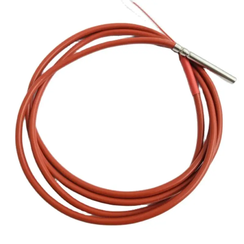 2/3 Wires PT1000 Temperature Sensor Thermistor Silicone Gel Coated 1.5Meters Probe 45mm*5mm -50-180 centigrade RTDs