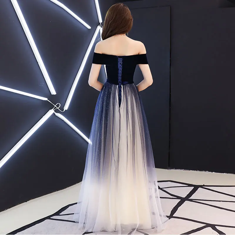 Navy blue elegant Prom party Dresses Vestido de Festa dress evening long frock robe de mariee robe communion fille robe sequin