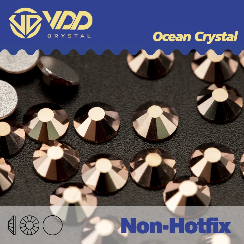 VDD ss3-ss30 Labrador/Hematite/Aurum/Metallic Blue/Rose Glod Glass Crystals Non Hot-Fix Rhinestones DIY Nail Art Accessories