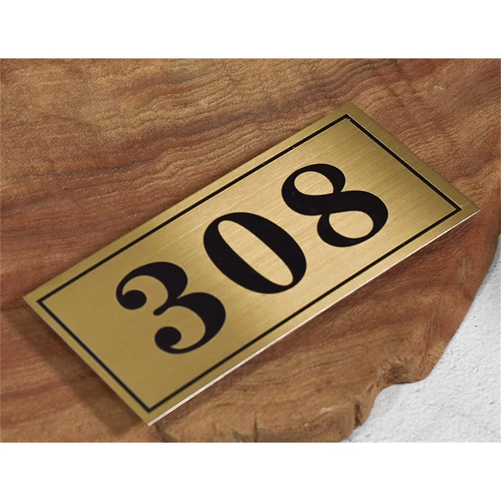 Placa do número da porta do apartamento da placa do signage do indicador do número do quarto do edifício