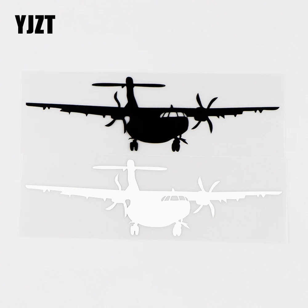 YJZT 16X4.5CM Airplane Car Sticker Travel Short Distance Airliner Vinyl Decals Black / Silver 10A-0019