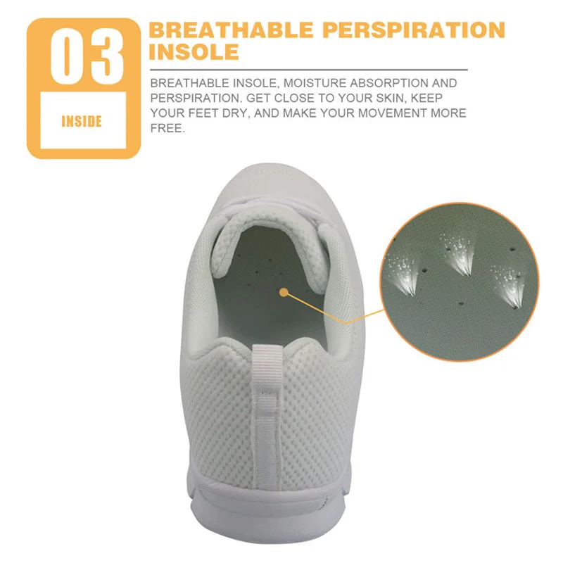 INSTANTARTS Tooth Red Love Print Women Flats Shoes Fashion Female Lace-up Sneakers Spring/Autumn Breathable Mesh Flat Shoes