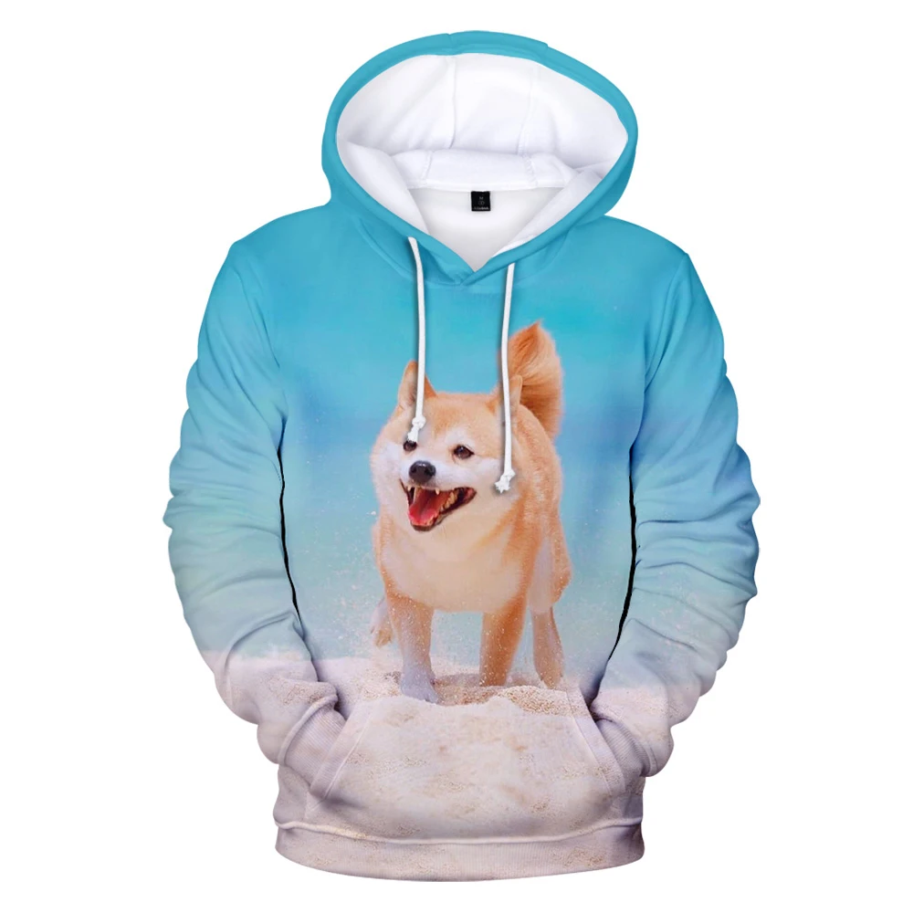 Autumn Shiba Inu 3D Hoodie Men Women Sweatshirts Harajuku Fashion Long Sleeve Hooded Boys Girls Black Pullovers Oversized