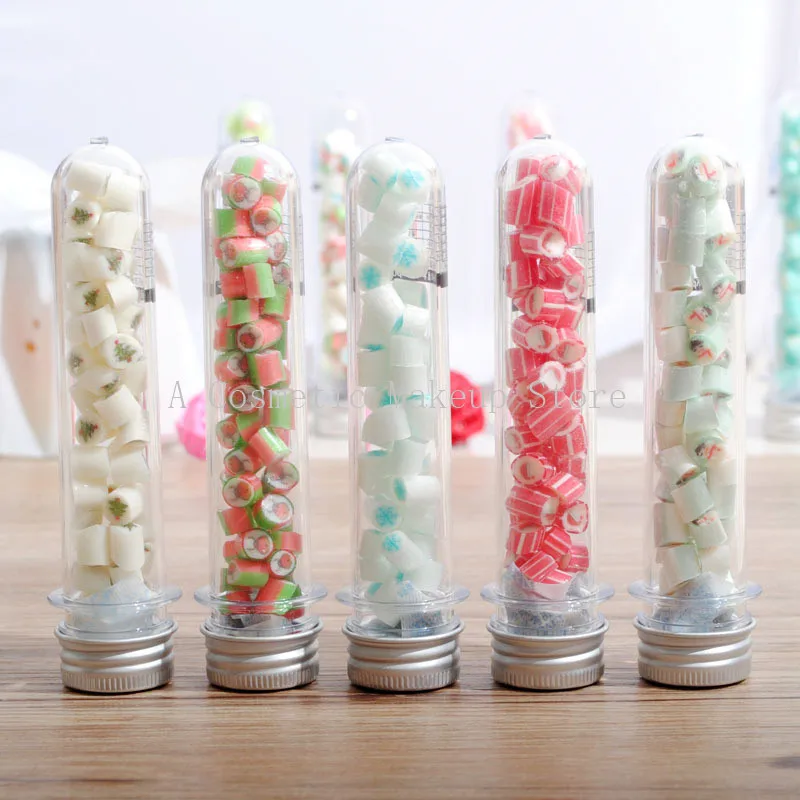 10/20/50PCS  40ml  Lab Clear Plastic Test Tube Round Bottom Tube Vial with Cap Office Lab Experiment Supplies