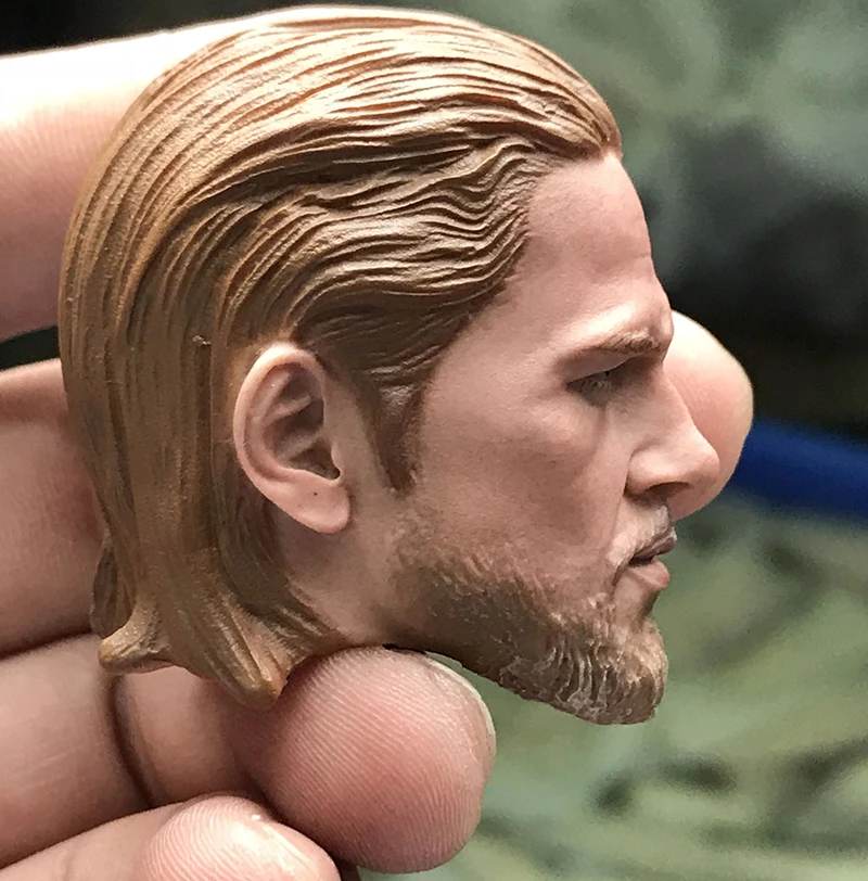 1:6 Scale Sons of Anarchy Charlie Hunnam Head Carved Model Male Head Sculpt Accessory for 12'' Action Figure Body