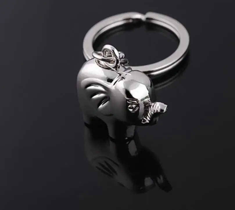 100pcs/Lot Fashion Novel Elephants Keychain Character Simulation Pet Elephant Pendant Keys Ring Key Holder ni268