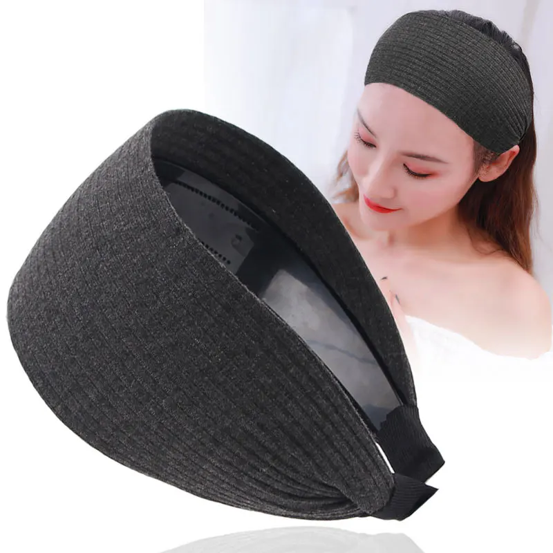 Rutschfestes Stirnband mit breiter Krempe für Damen, kurzes Haar, einfache Haarspangenabdeckung, graues Haar, modisches Temperament, Haardruck-Kopfbedeckung – Detail 14
