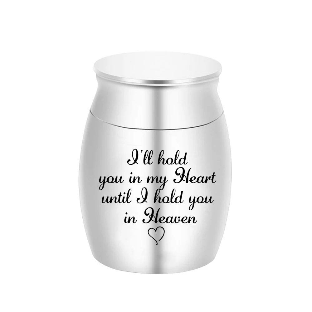 I Will Hold You in My Heart -Small Keepsake Cremation Urn for Human Ashes Aluminum Alloy Mini Casket Funeral Memorial Box