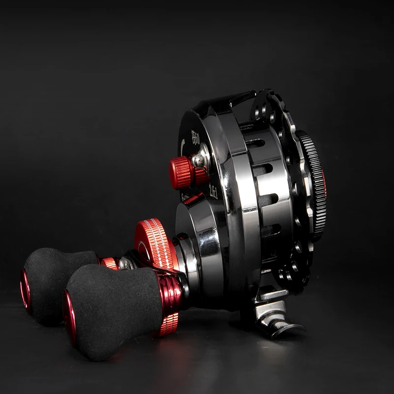 All Metal Fishing Reels Anti-slip Left / Right Hand Handle Front Raft Wheel Winter Ice Fishing Supplies
