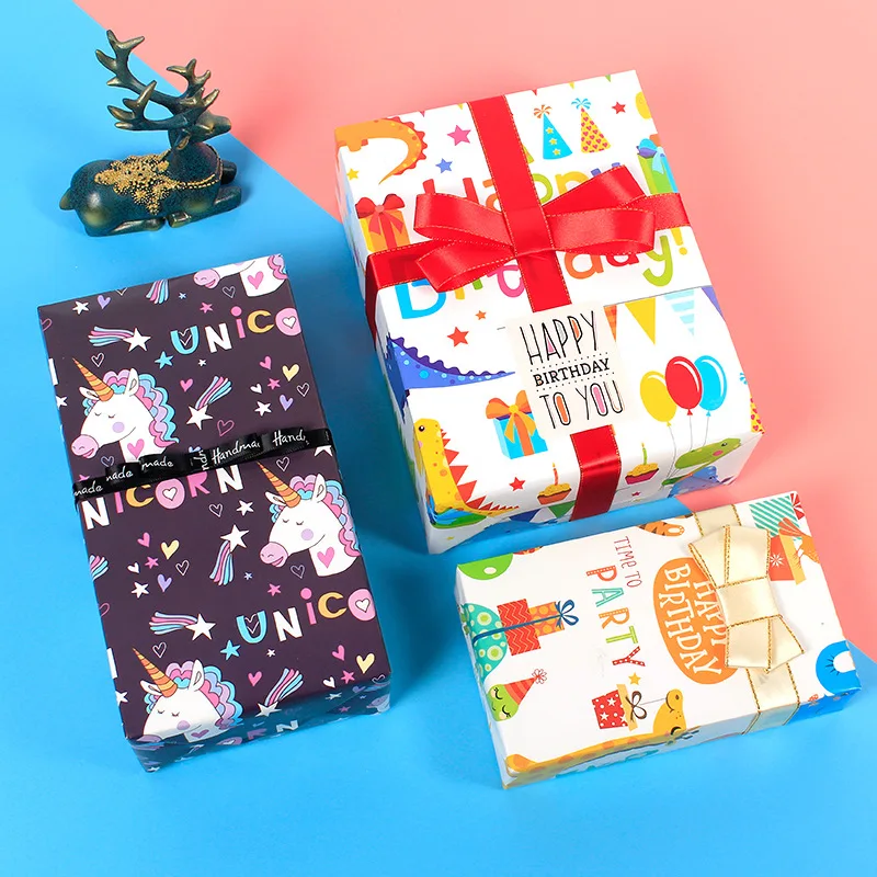 50*70cm cute animals wrapping paper Dinosaur Flamingo gift decoration paper Christmas series Wedding gift wrapping paper