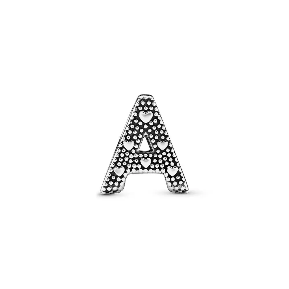 Silver 925 Plated 26 Letter A-Z Charm Fine Beads Fit Original Pandora Charms Silver Bracelet Accessories DIY Jewelry For Women