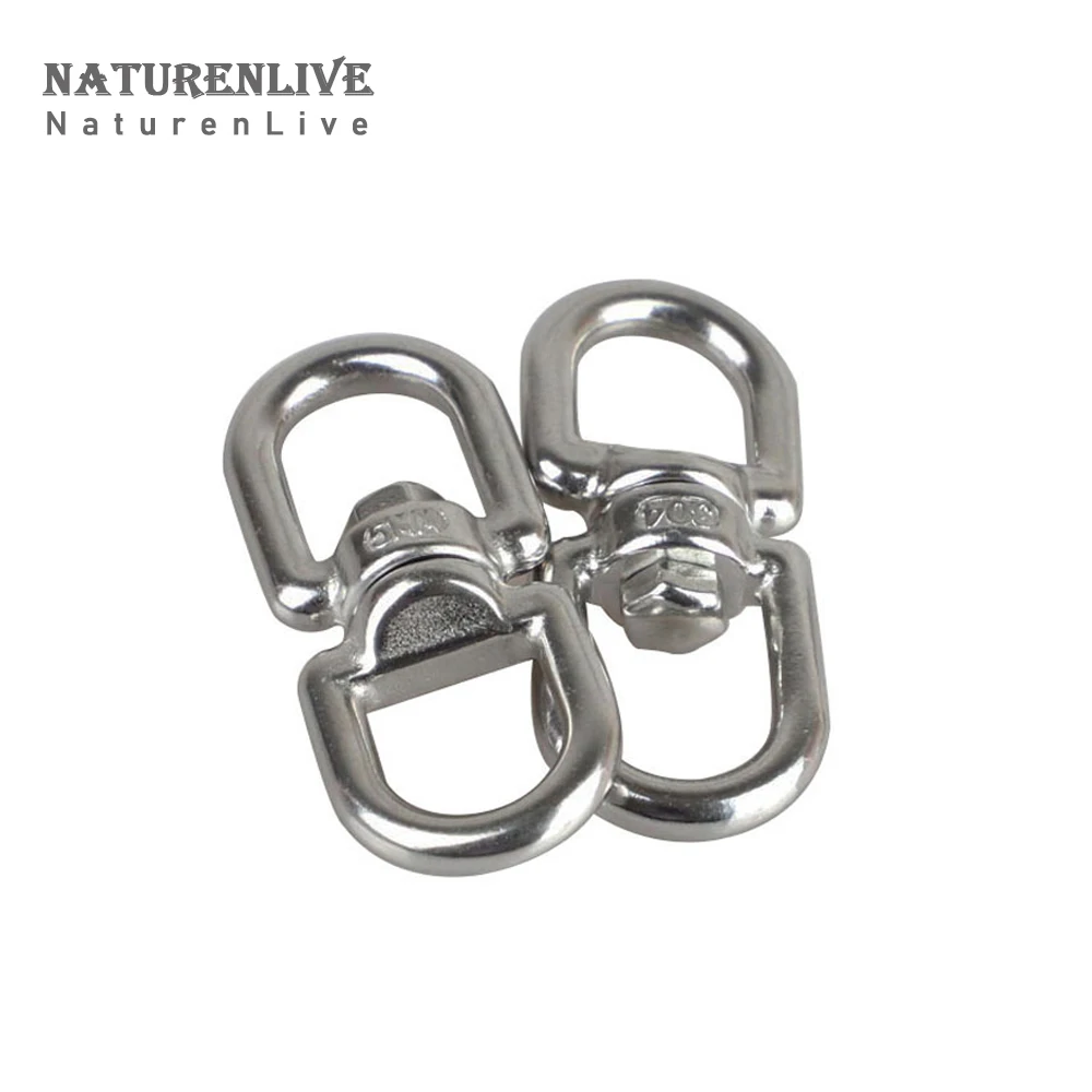 2/4Pcs M4-M16 Double Ended Swivel Eye Hook 304 Stainless Steel Eye to Eye Swivel Shackle Ring Connector for Marine Mooring Swing