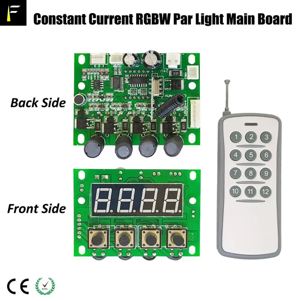 Constant Current Led 54x3W RGBW/RGB 8CH Stage Par Can Light Display Program dmx Control Main Board with Wireless Remote Control