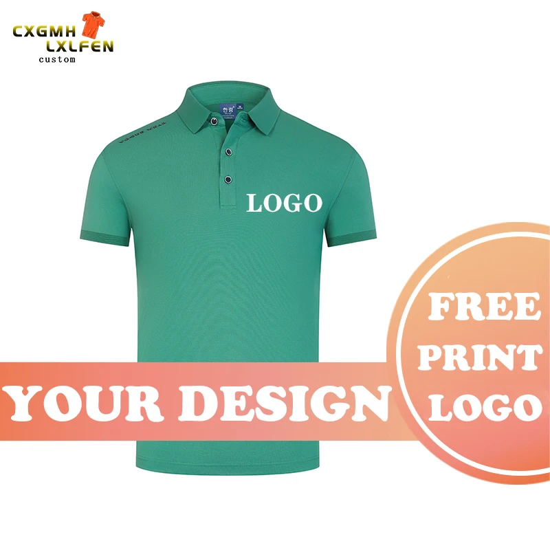 

5-color POLO shirt custom summer new unisex three-dimensional lapel short sleeve printing DIY brand text