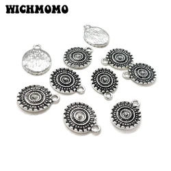 2021 New Fashion 15pcs 18*14MM Retro Zinc Alloy Round Sun Flowers Charms DIY Jewelry Bracelets Earrings Accessories