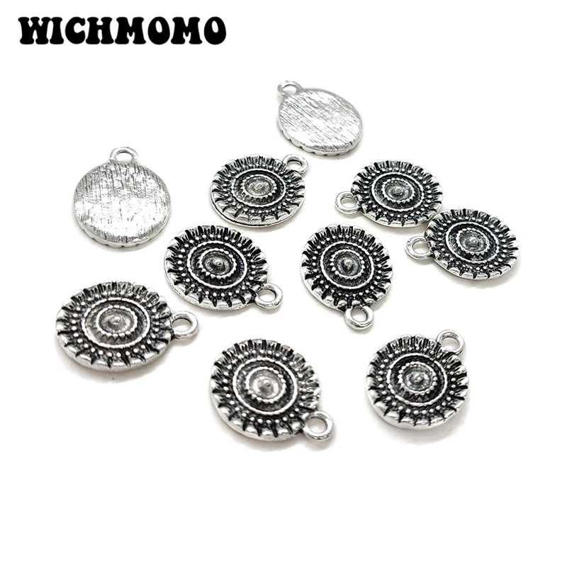 Nowa Moda 15 szt. 18*14MM Retro Zawieszki z Stopu Cynku w Kształcie Okrągłych Słoneczników DIY Biżuteria Bransoletki Ręcznie Robione Kolczyki Akcesoria