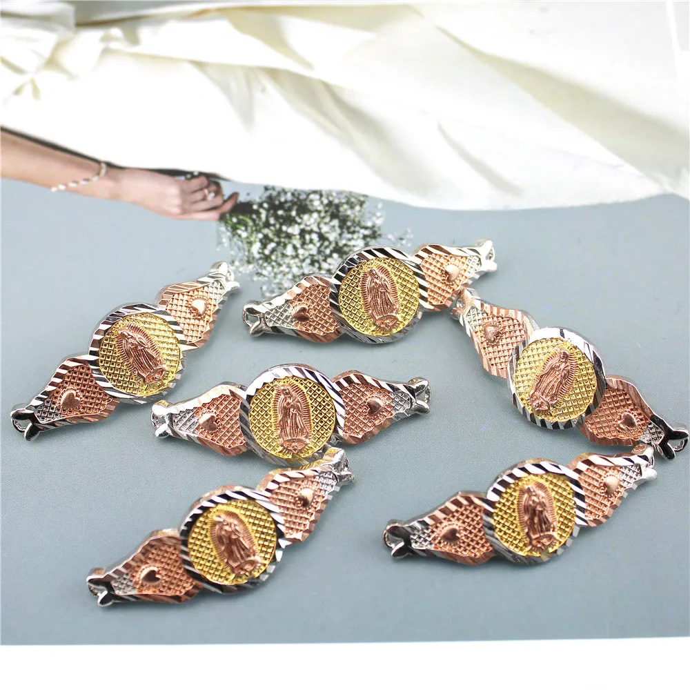 Hot Selling Gold And Silver Plated Religious Pendant Semi Finished Jewelry Production Diy Retro New Design Simple