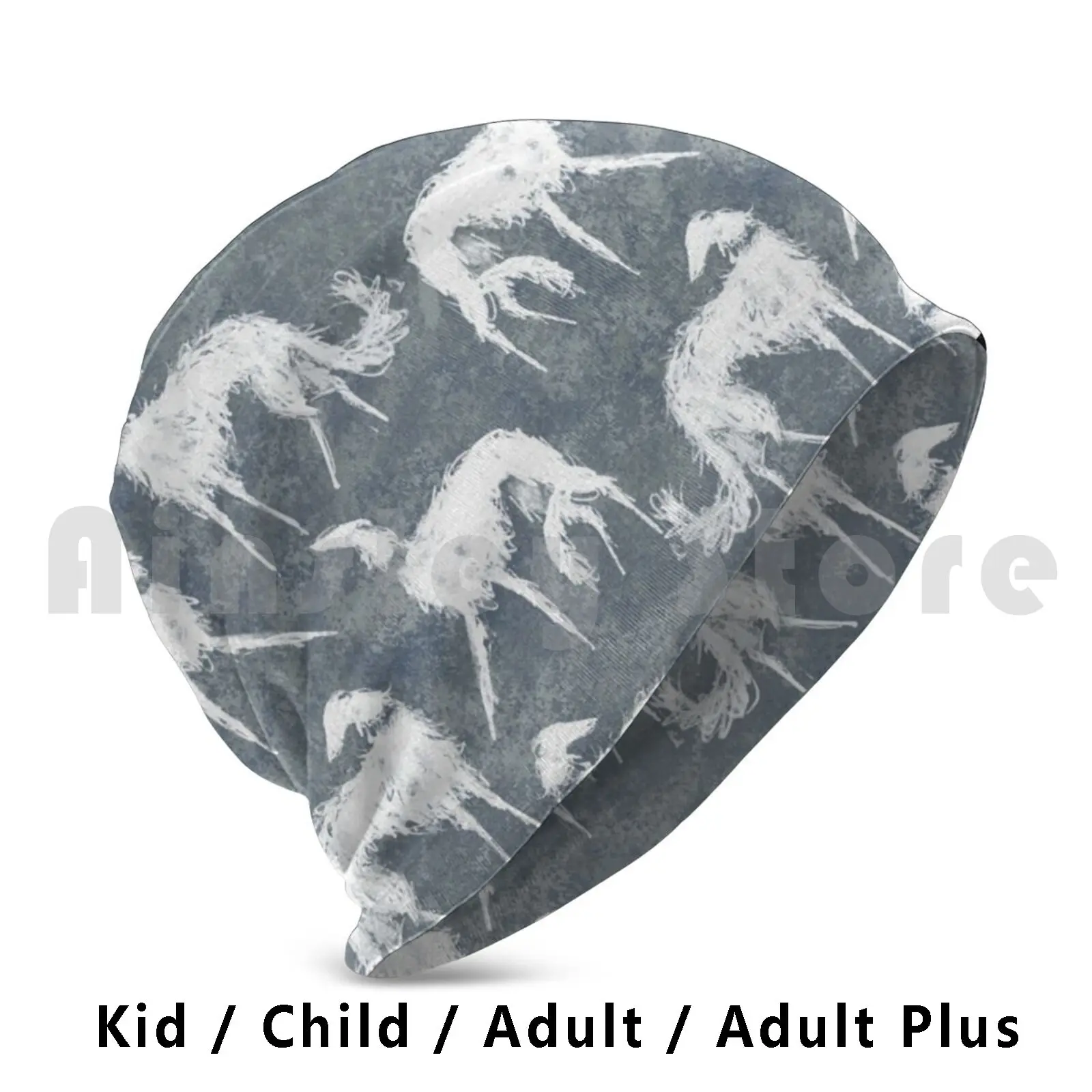 White Borsois Beanie Hedging Cap DIY Print Cushion Galgo Greyhound Sighthound Dog Animal Lobitos Whippet Magyar Agar