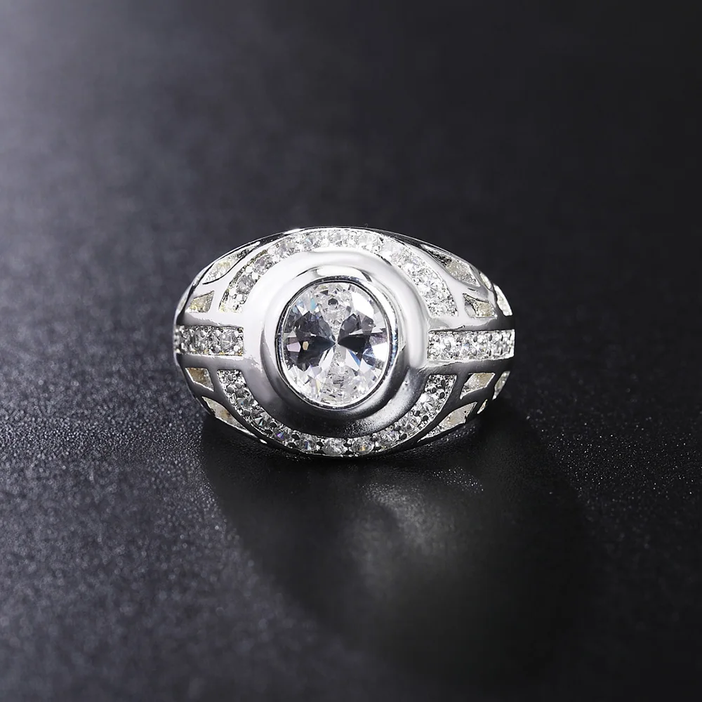 DOTEFFIL 925 Sterling Silver Crystal AAA Zircon Klasyczny pierścionek dla kobiet Moda Ślub Zaręczyny Impreza Prezent Urok Biżuteria — zdjęcie 4