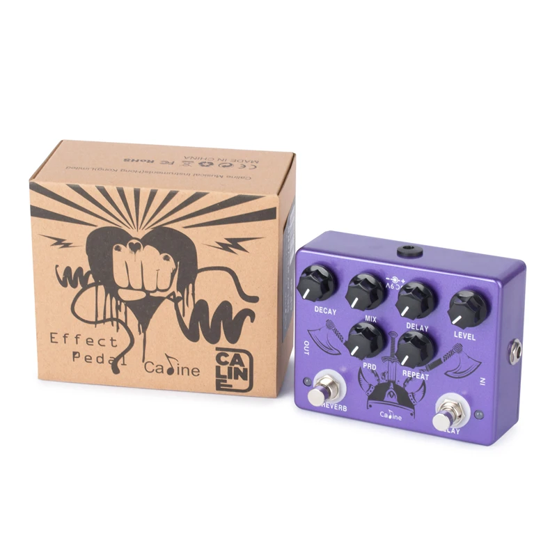 Caline CP-80 ragnarok reverb atraso guitarra efeito pedal acessórios de guitarra pedal de guitarra dupla