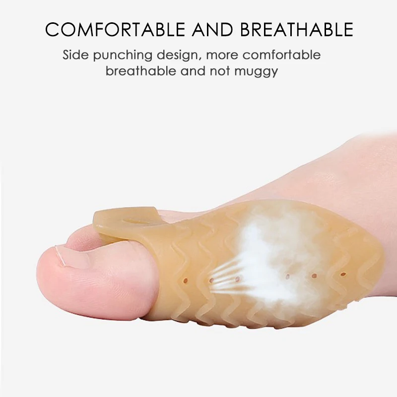 2pcs/1Pair Silicone Gel Foot Big Toes Separator Two Hole Thumb Valgus Protector Bunion adjuster Hallux Valgus Guard Feet Care