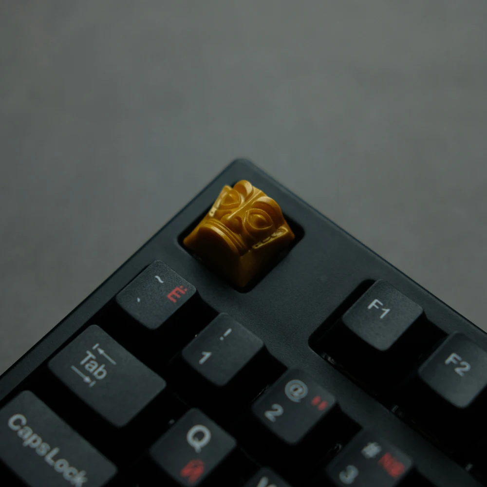 Sanxingdui maschera faraone Design portachiavi in resina per Cherry Mx Gateron Kailh Box interruttore TTC tastiera meccanica tappo chiave giallo