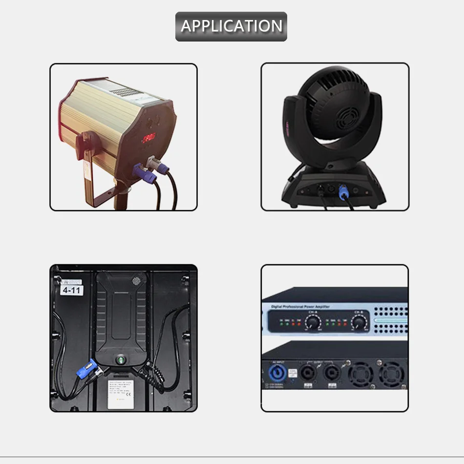 1pc Input/Output Waterproof PowerCON Type A NAC3FCA+NAC3MPA-1 Chassis Plug Panel Adapter 3Pins Powercon Speaker Connector