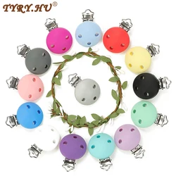 TYRY.HU 5pc/set Round Silicone Clips Baby Pacifier Clips Holder Silicone Dummy Pacifier Chain Accessories BPA-Free