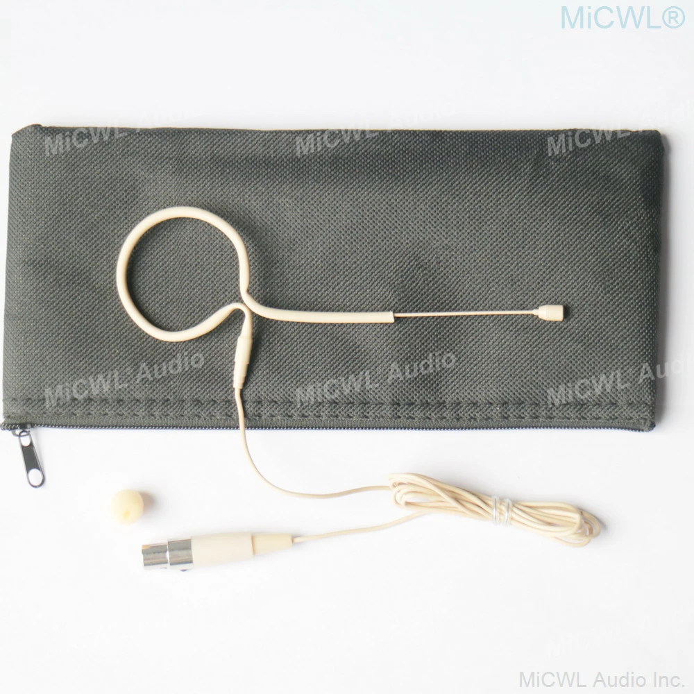 

MiCWL e35 Omnidirectional Beige Headset Microphone for Shure ULX SLX PGX UR Wireless TA4F mini 4Pin XLR with bag