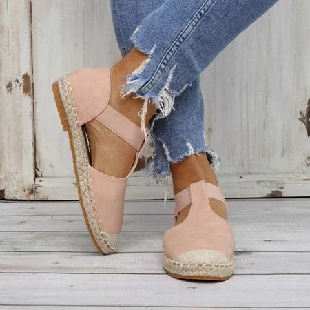 Summer Comfy Espadrilles Sandals 2021 New Closed Toe Hemp Ladies Casual Shoes Elastic Home Outdoor Beach Fisherman Flats