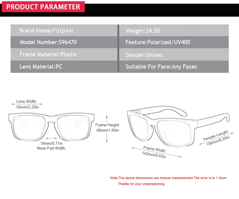 Klassische Schwarze Quadratische Polarisierte Sonnenbrille Männer Frauen Mode Sport Sonnenbrille Männlich Stilvolle Outdoor Fahren Angeln Shades – Detail 6