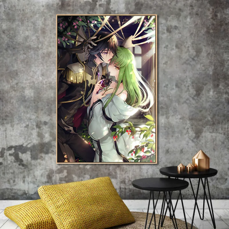 CODE GEASS Anime Posters Canvas Painting Lelouch/C.C Wall Decor Posters Wall Art Decoration Painting Home Room Decor Picture