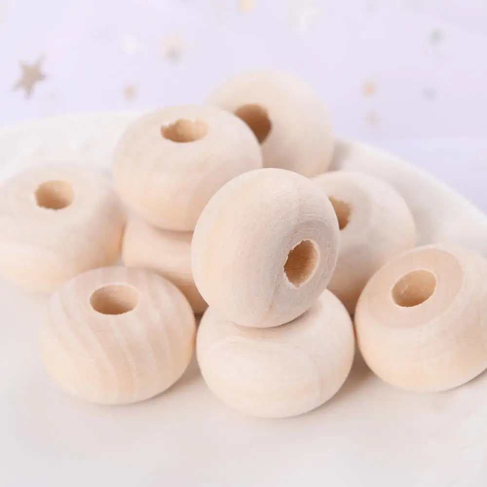 10-30Pcs 14/20/24mm Wooden Beads Natural Eco-Friendly Lead-Free Flat Spacer Loose Wood Bead DIY for Jewelry Making Handmade