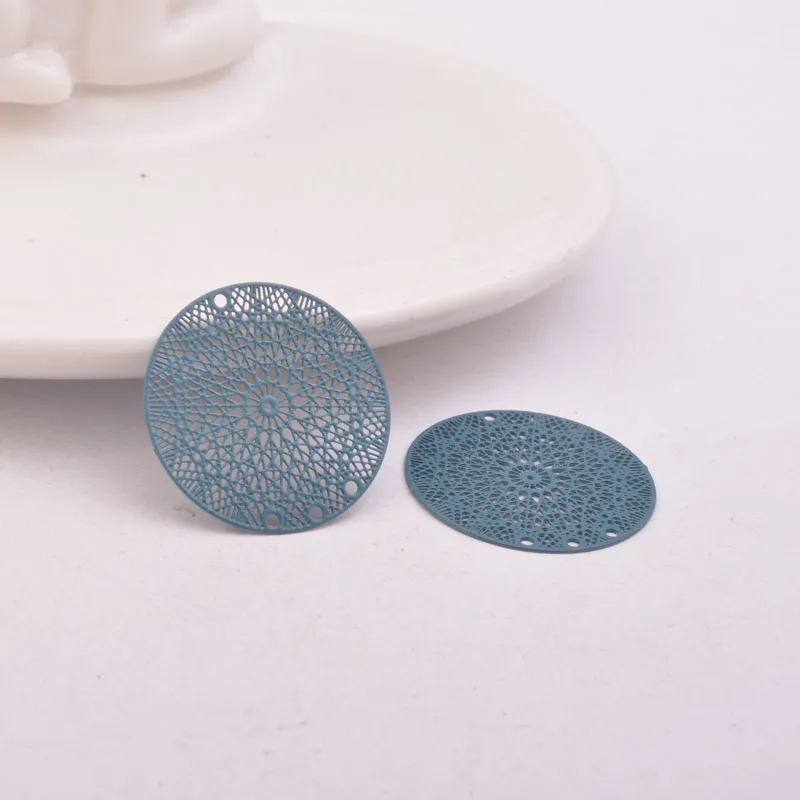 50 Stück AB5266 24mm Runde Anhänger mit vier Löchern, bedruckter Anhänger für DIY-Schmuckherstellung – Detail 8