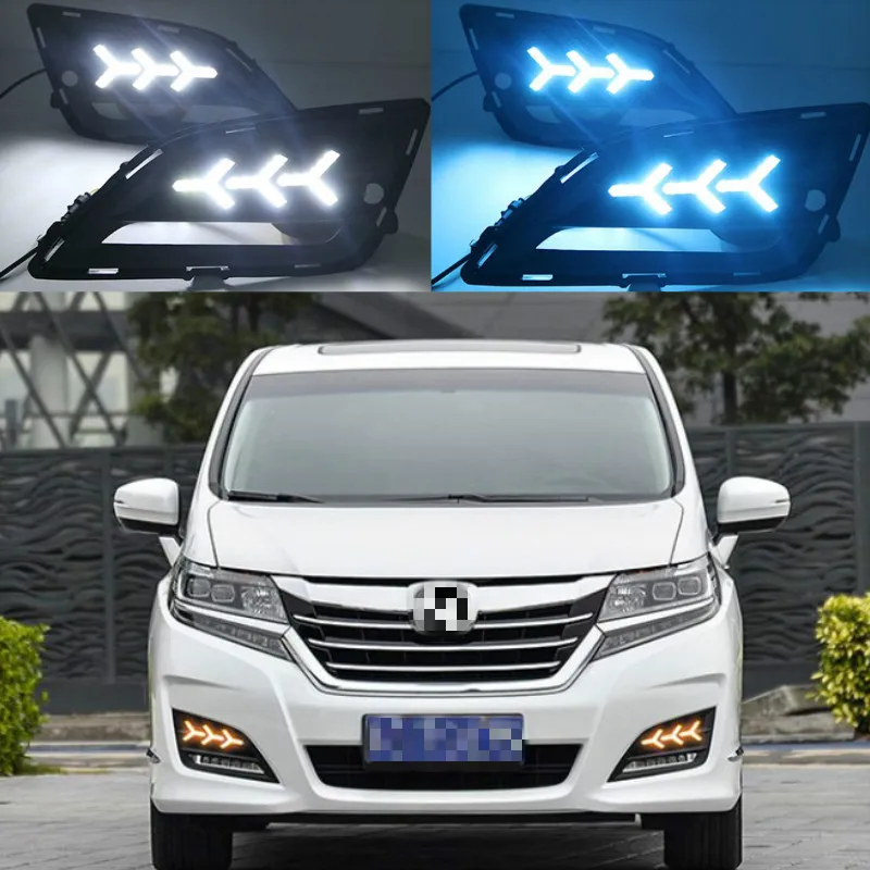 1set LED DRL headlamp for elysion fog light car headlight for honda elysion daytime Light car accessories 2016~2019