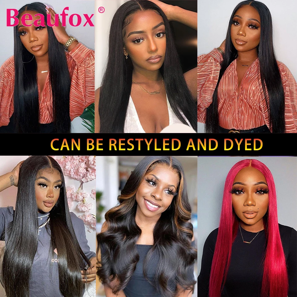 Beaufox Paquetes de Cabello Peruano Lacio Extensiones de Cabello Humano Tejido Remy Cabello Natural Negro 1/3/4 Pcs 8-30 Pulgadas 6