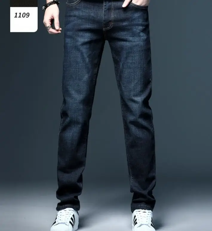 Winter Men Jeans Straight Thick Trousers Denning Pants Plus Velvet Youth Trouser