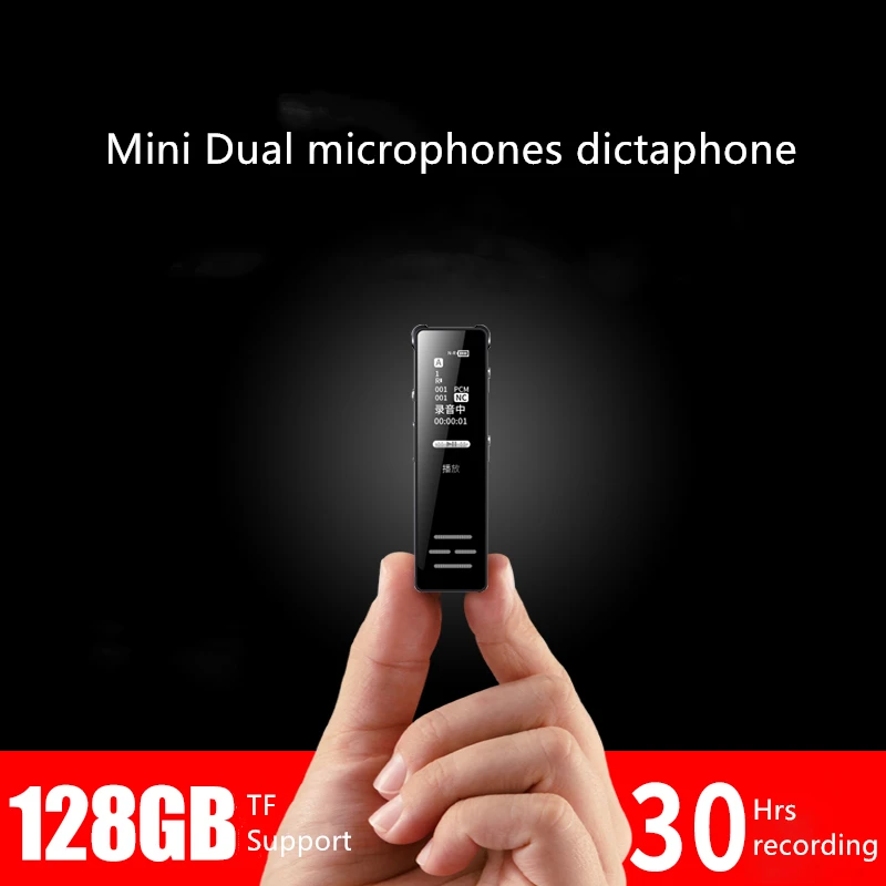 Amoi A2 Professional Dictaphone mini dual microphone portable Voice-active denoise high quality MP3 digital voice Recorder pen