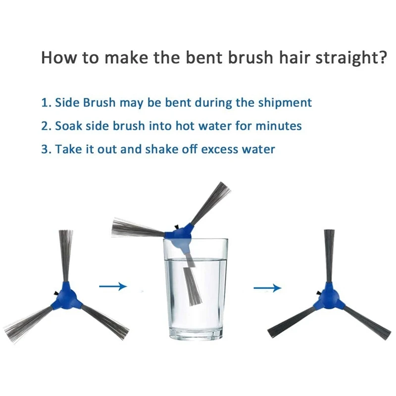 Coredyため8個交換用サイドブラシR300 R550(R500 +) R650 R700 R3500、goovi 1600pa、bagotte BG600、imartine 1600pa