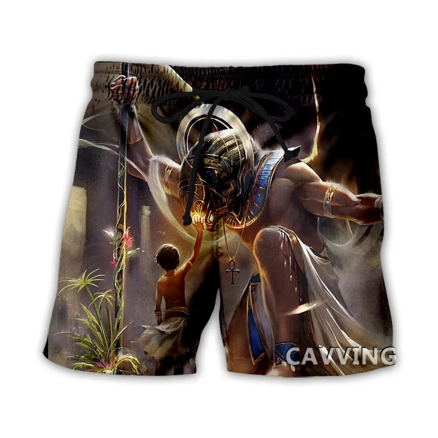 CAVVING 3D Printed God Eye of Egypt Pharaoh Anubis Ancient Beach Shorts Streetwear Quick Dry Shorts Sweat Shorts for Women/men