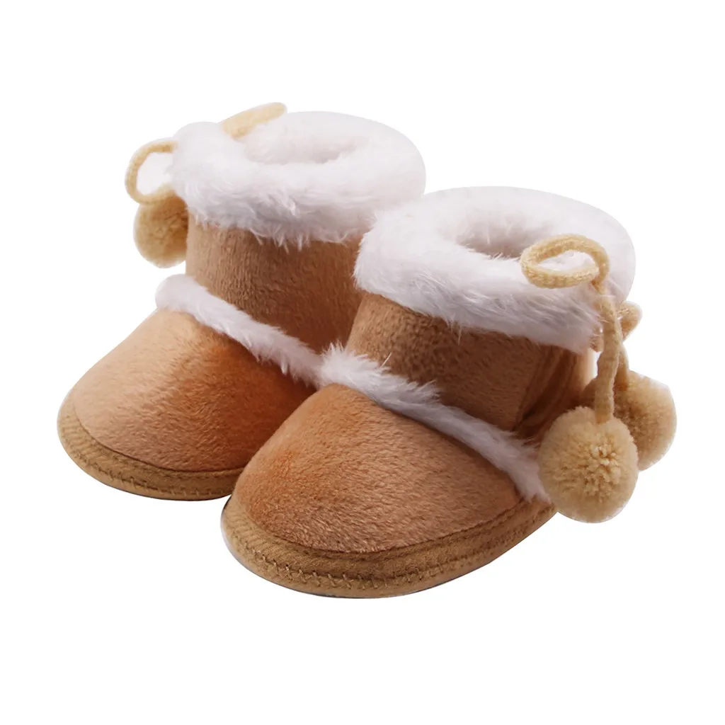 Infant Newborn Baby Girls Cashmere Plush Winter Boots Bandage Warm Shoes Zapatos Fille Zapatillas Chaussure Fille Baby Boots