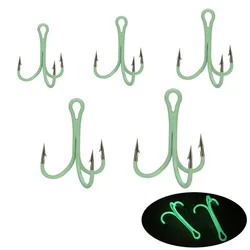 Loogdeel 10PCS/Lot Luminous Fishing Hooks Fishhooks Fishing Accessories Supplies Lures Glow In Night 2# 4# 6# 8# 10#