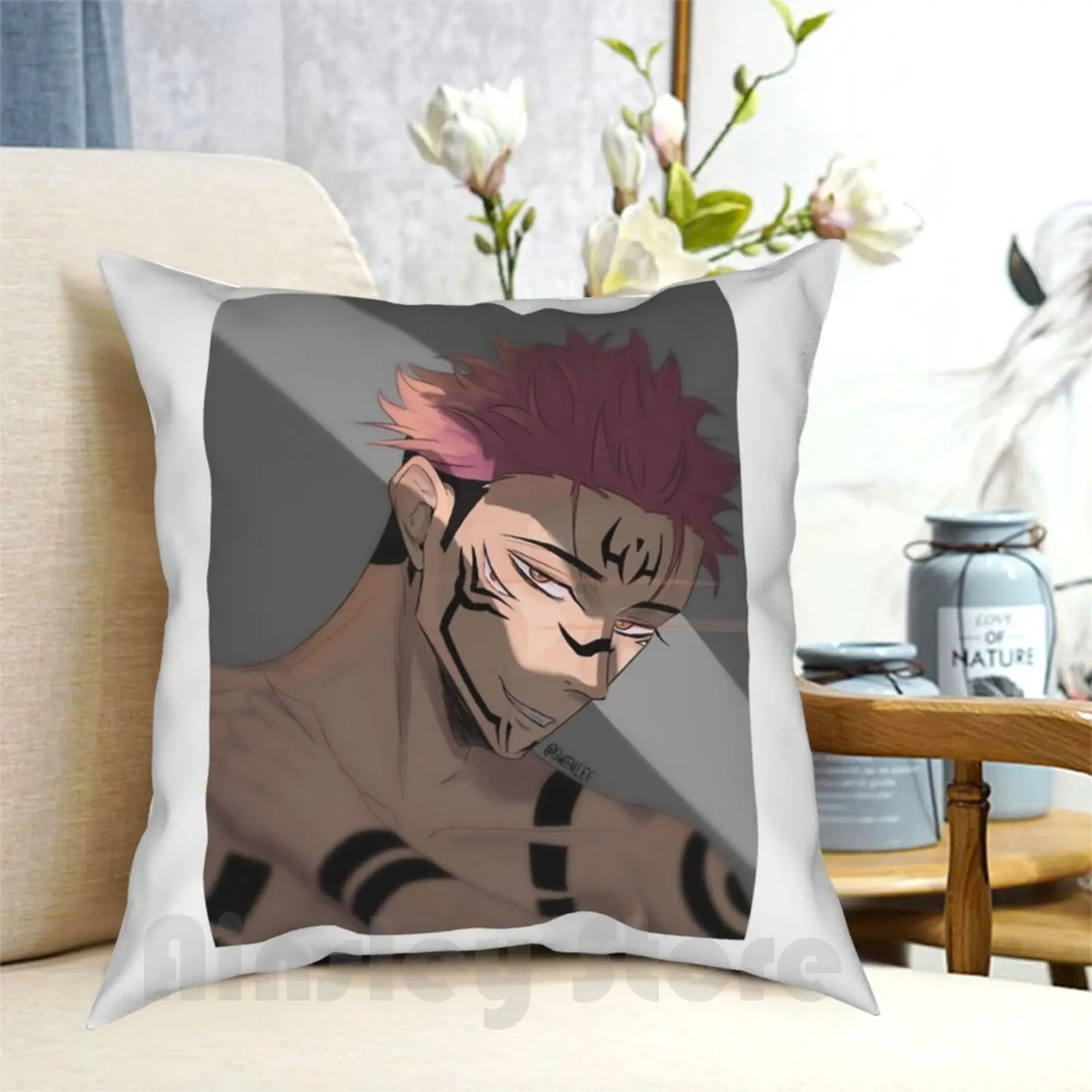 Sakuna Jujutsu Kaisen Pillow Case Printed Home Soft DIY Pillow cover Anime Jujutsu Kaisen Itadori Sakuna Manga Strong Man