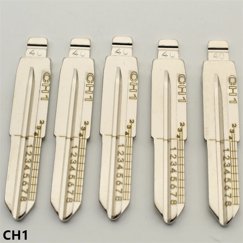 XIEAILI OEM 30Pcs NO.40 CH1 Engraved Line Key Blade Scale Shearing Teeth Uncut Key Blade For Chevrolet Epica/Captiva  K435