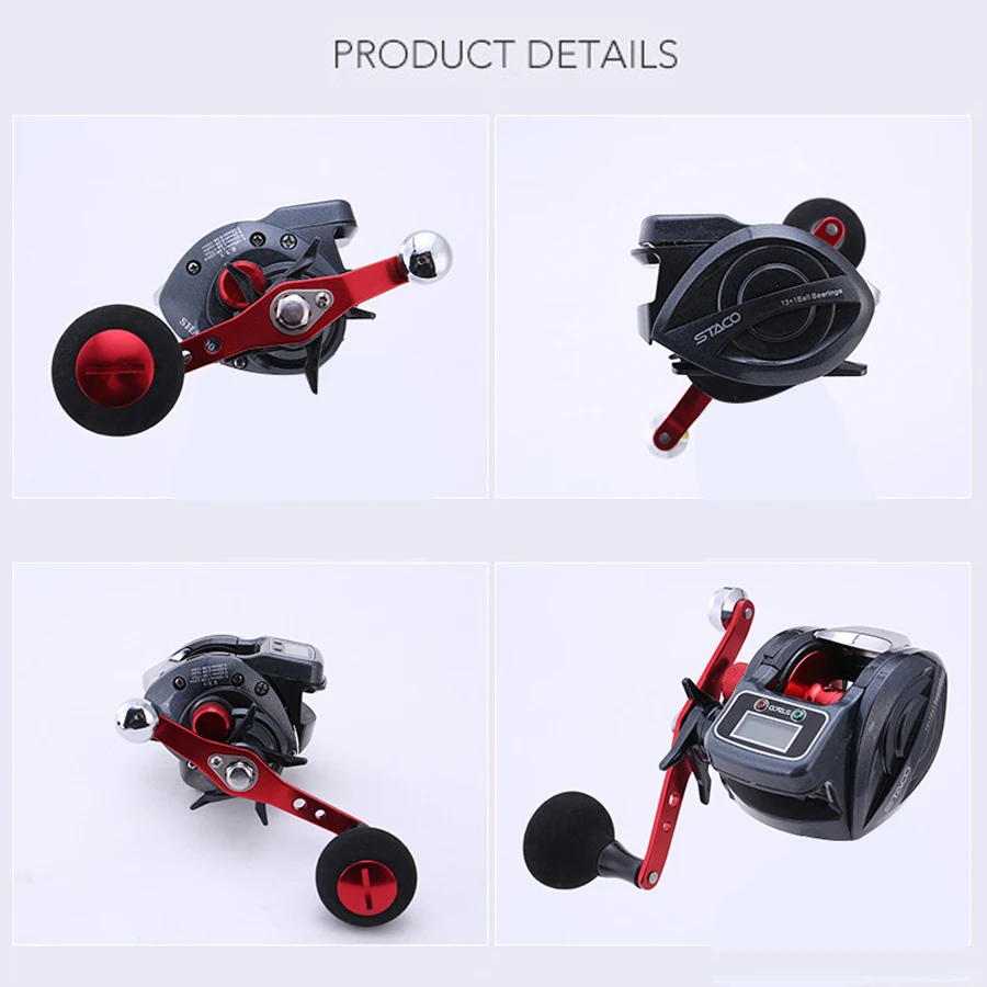 Heavy Duty 6.3:1 13+1 Ball Bearing LED Digital Display Screen Baitcasting Line Counter Casting Reel Fishing Line Counter Reel