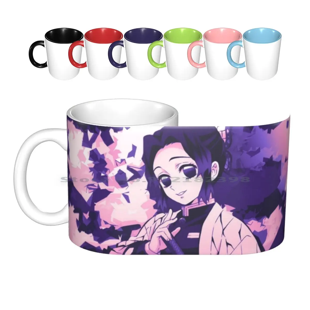 Shinobu Kocho Ceramic Mugs Coffee Cups Milk Tea Mug Pillar Tanjiro Nezuko Inosuke Kimetsu No Yaiba Demon Hashira Kyojiro