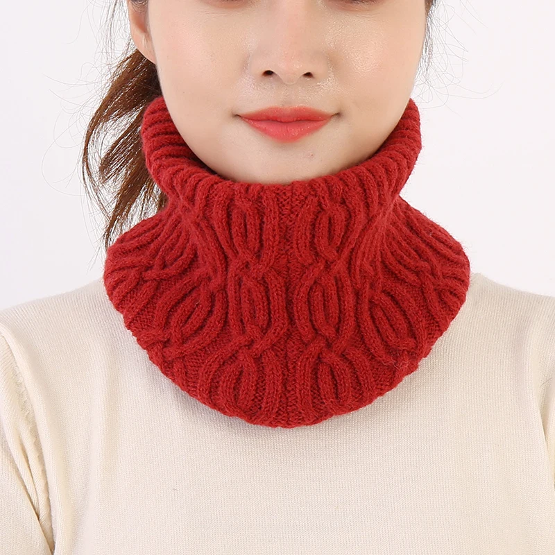 Winter Elastic Thick Ring Neck Guard Snood False Colloar Pullover Warm Scarve Men Women Wool Knit Coldproof Driving Scarf R90