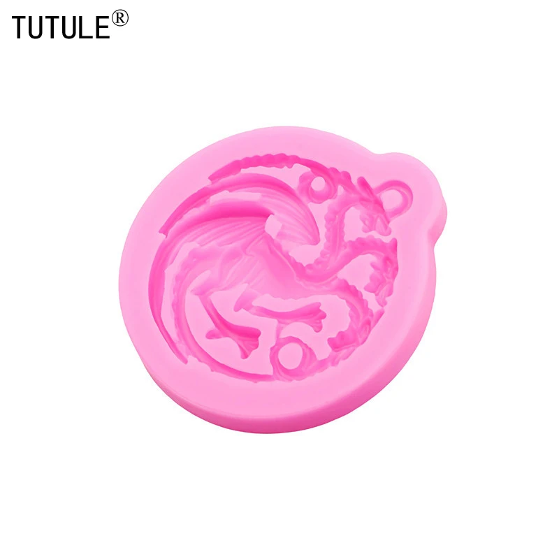 Gadgets Three headed dragon keychain silicone mold Making Soap adorable kawaii Polymer clay ​Resin Silicone Mold