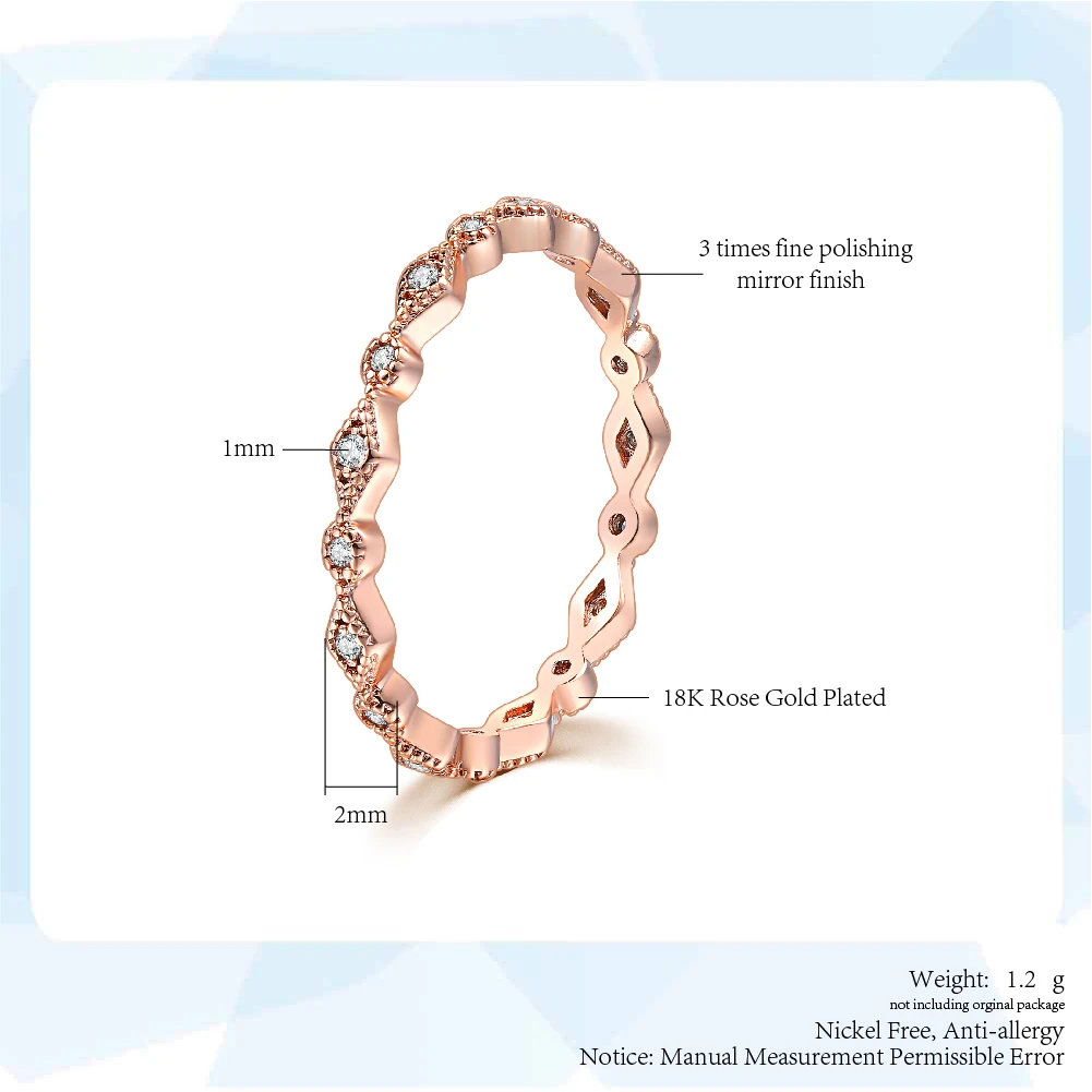 ZHOUYANG Cute Small Rings For Woman Girls Simple Zircon Thin Ring Elegant Rose Gold Color Wedding Finger Fashion Jewelry R029