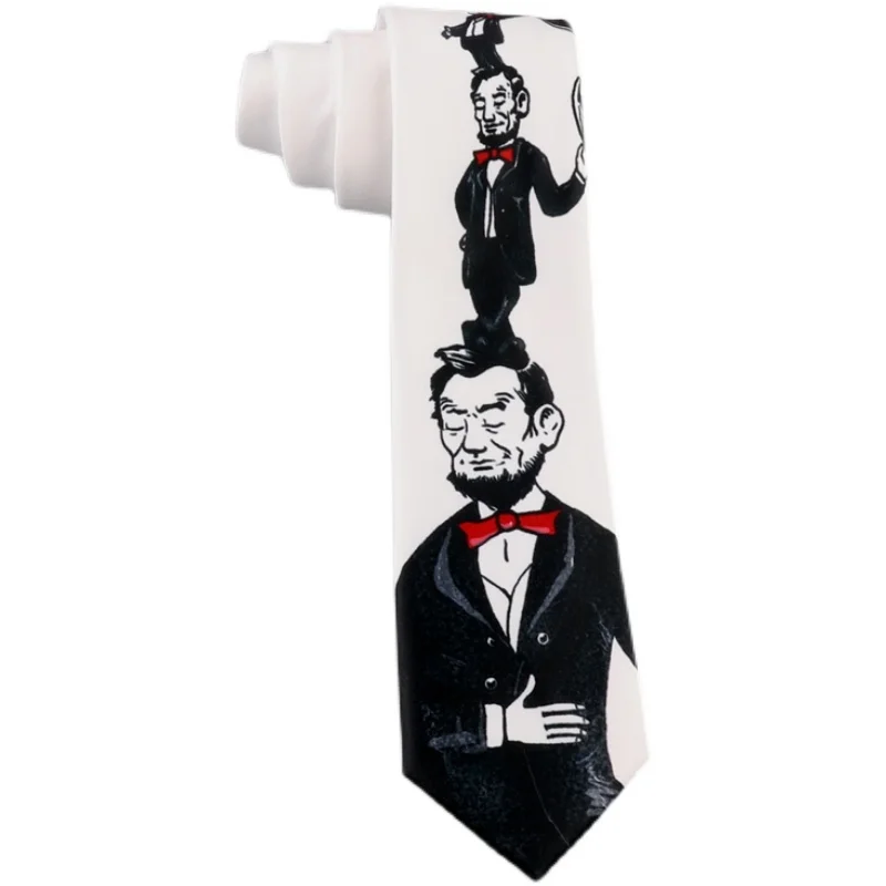 

Free Shipping New Male men's Original design printed tie female students retro personality necktie character acrobatics Korean